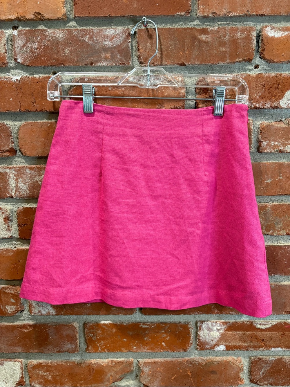 skylar + madison Pink Linen Cotton Blend Mini Skirt Size S - Picture 2 of 7